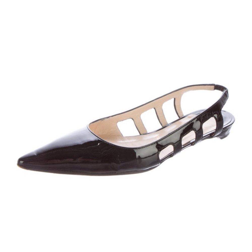 Christian Louboutin cutout mule black flats - Picture 9 of 9